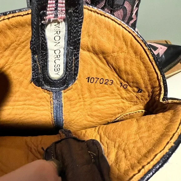 Miron Crosby Metallic Navy & Pink Cowgirl Boots - Sz. 10